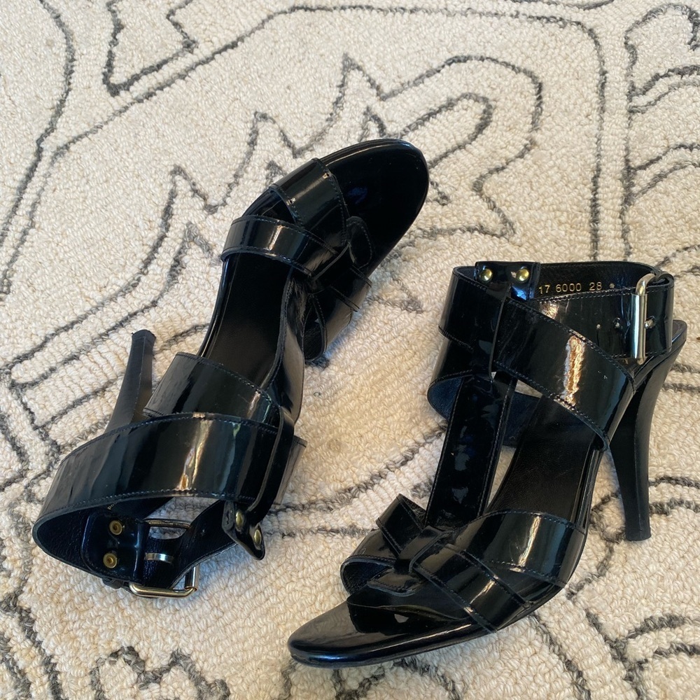 Robert Clergerie x Barneys NY Black Patent Leather Strappy size 39 - Picture 2 of 9